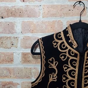 🚫SOLD🚫Black Velvet Genie Embellished Vest